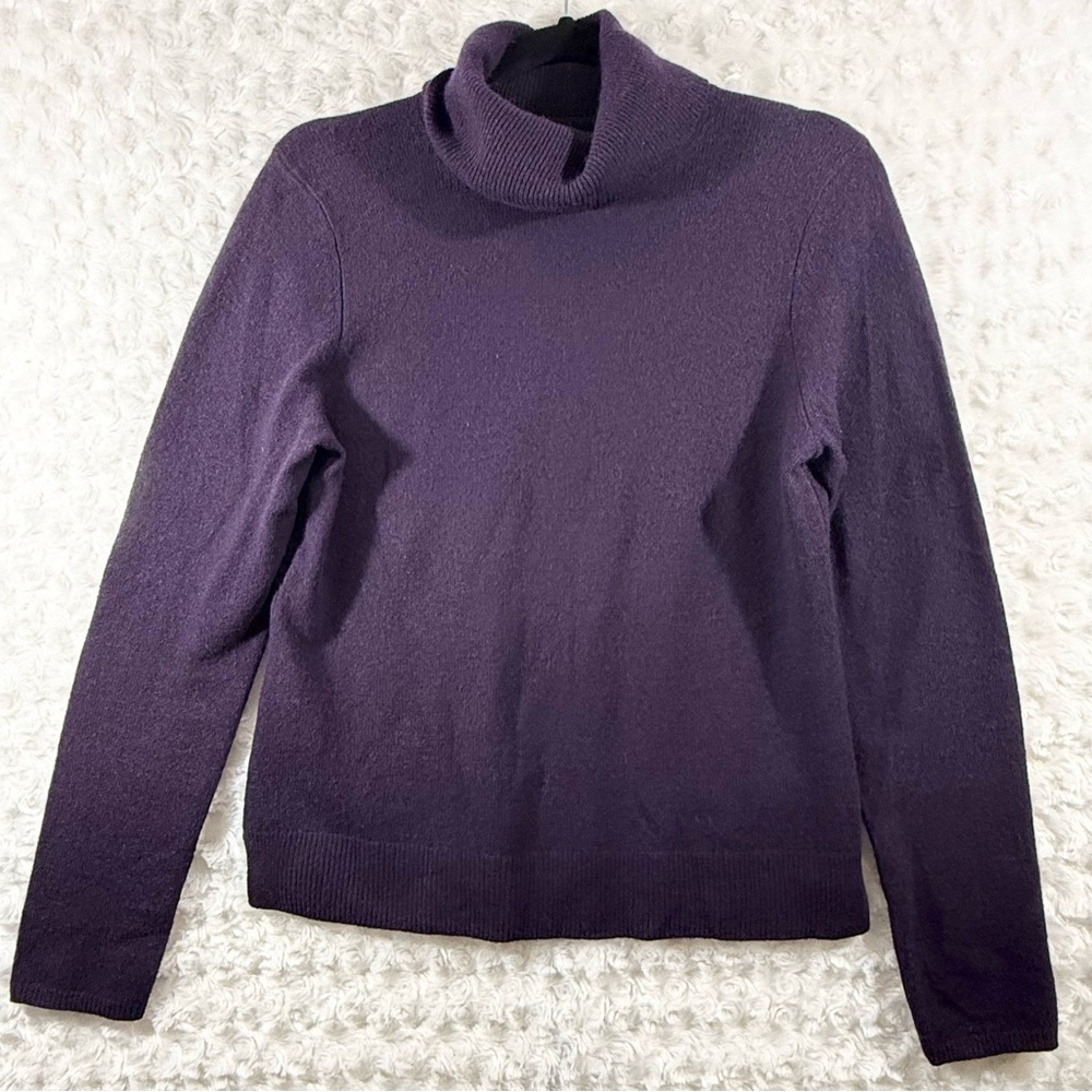 Max Studio Women’s Size S Purple Cowl Neck Long Sleeve Cashmere Sweater